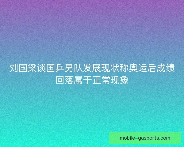 刘国梁谈国乒男队发展现状称奥运后成绩回落属于正常现象